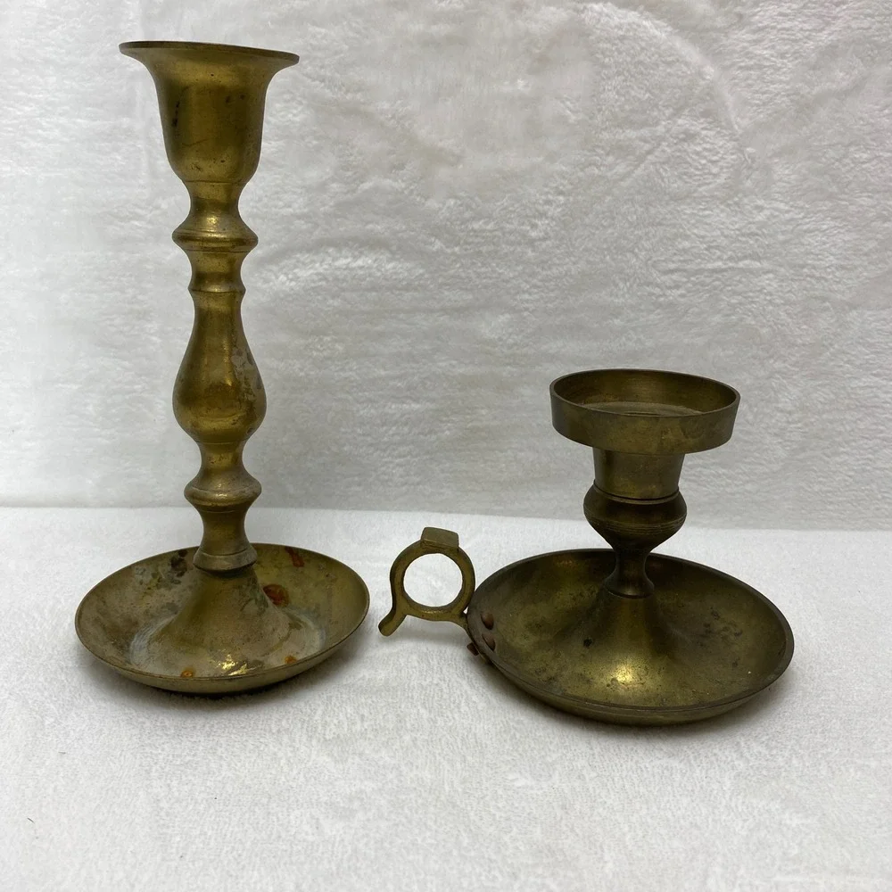 Vintage Brass Candlestick Holder Ornate‎ Small Taper Candle Holder Dinner Table